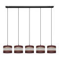Lámpara colgante HELEN 5xE27/15W/230V marrón/negro/dorado