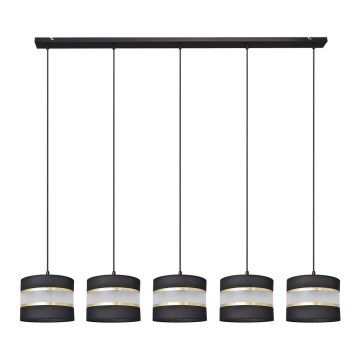 Lámpara colgante HELEN 5xE27/15W/230V negro/dorado