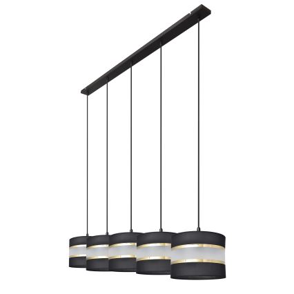 Lámpara colgante HELEN 5xE27/15W/230V negro/dorado