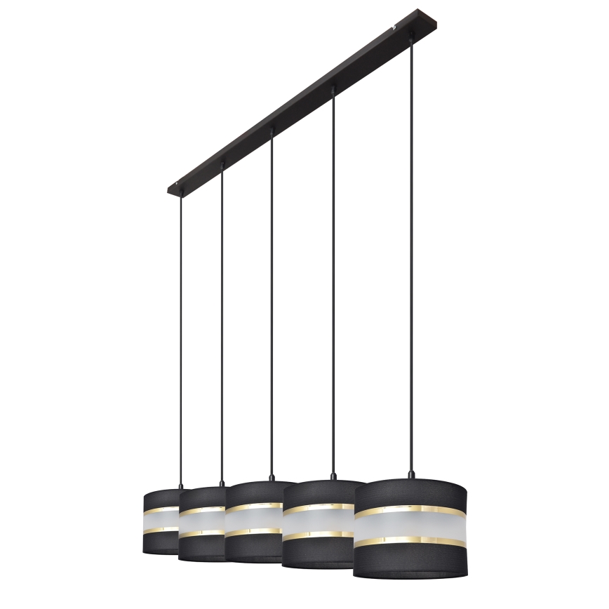 Lámpara colgante HELEN 5xE27/15W/230V negro/dorado