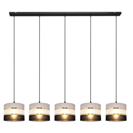 Lámpara colgante HELEN 5xE27/15W/230V negro/gris/dorado