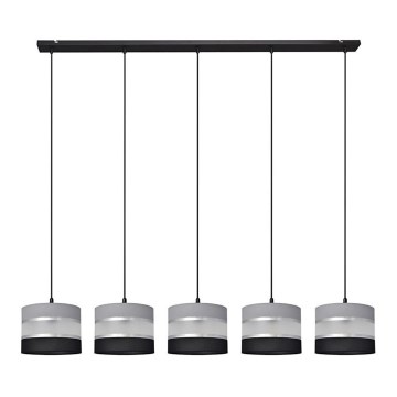 Lámpara colgante HELEN 5xE27/15W/230V negro/gris/plata