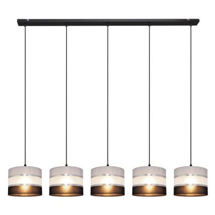 Lámpara colgante HELEN 5xE27/15W/230V negro/gris/plata