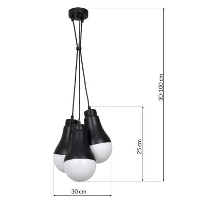 Lámpara colgante HELIOS 3xE14/40W/230V