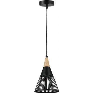 Lámpara colgante HIRA 1xE27/60W/230V diá. 18 cm negro