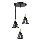 Lámpara colgante HIRA 3xE27/60W/230V diá. 40 cm negro