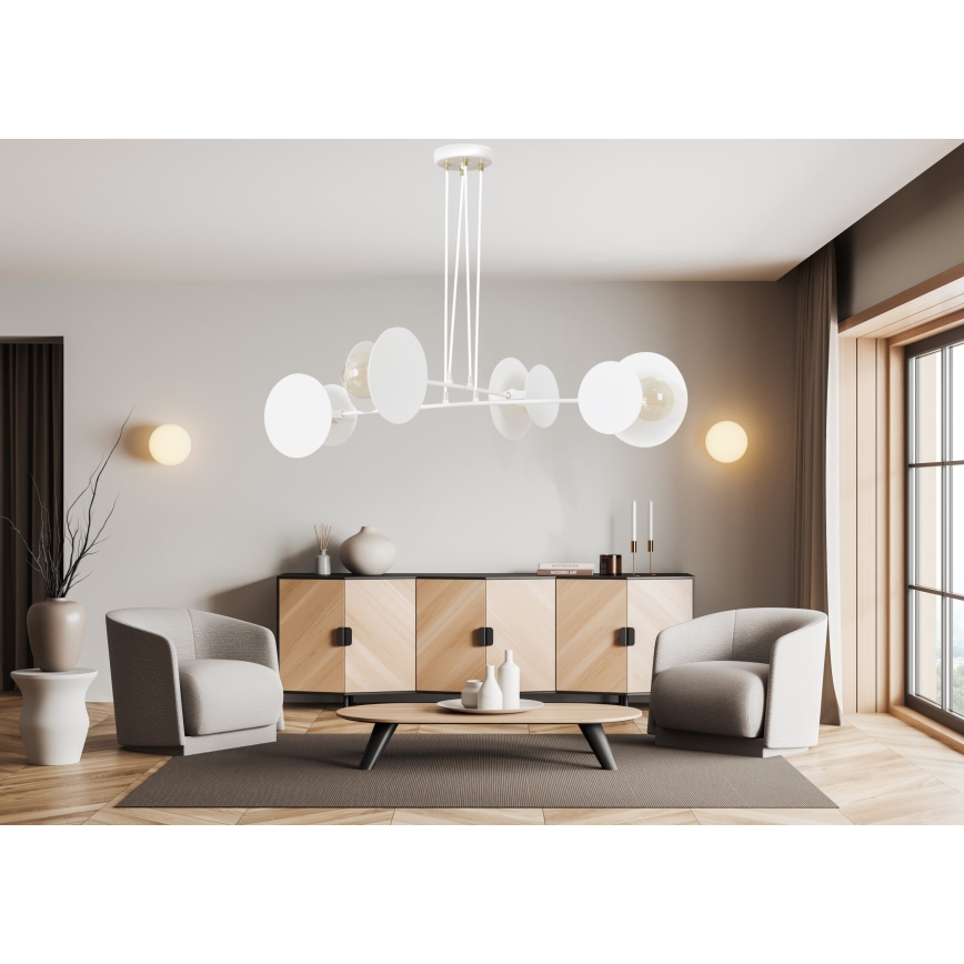 Lámpara colgante IDEA 4xE27/15W/230V blanco