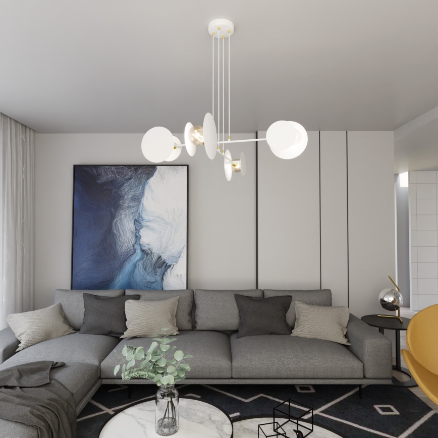 Lámpara colgante IDEA 4xE27/15W/230V blanco