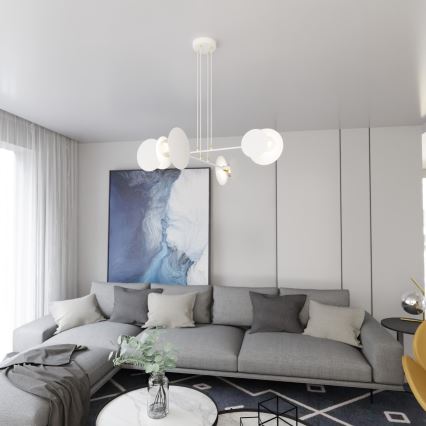 Lámpara colgante IDEA 4xE27/15W/230V blanco