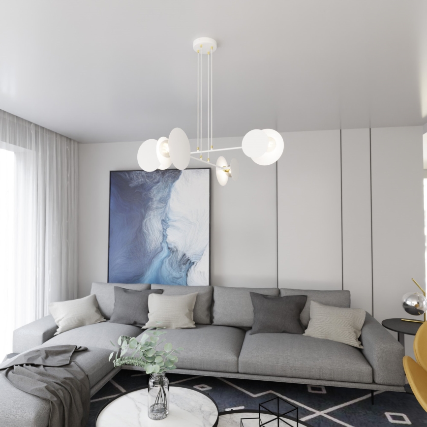 Lámpara colgante IDEA 4xE27/15W/230V blanco