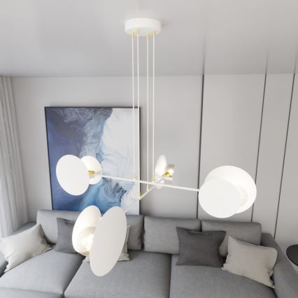 Lámpara colgante IDEA 4xE27/15W/230V blanco