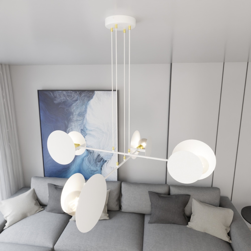 Lámpara colgante IDEA 4xE27/15W/230V blanco
