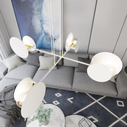 Lámpara colgante IDEA 4xE27/15W/230V blanco