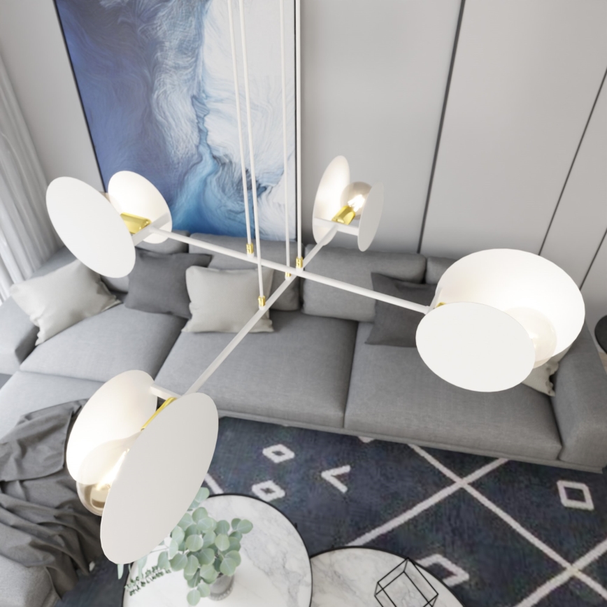 Lámpara colgante IDEA 4xE27/15W/230V blanco