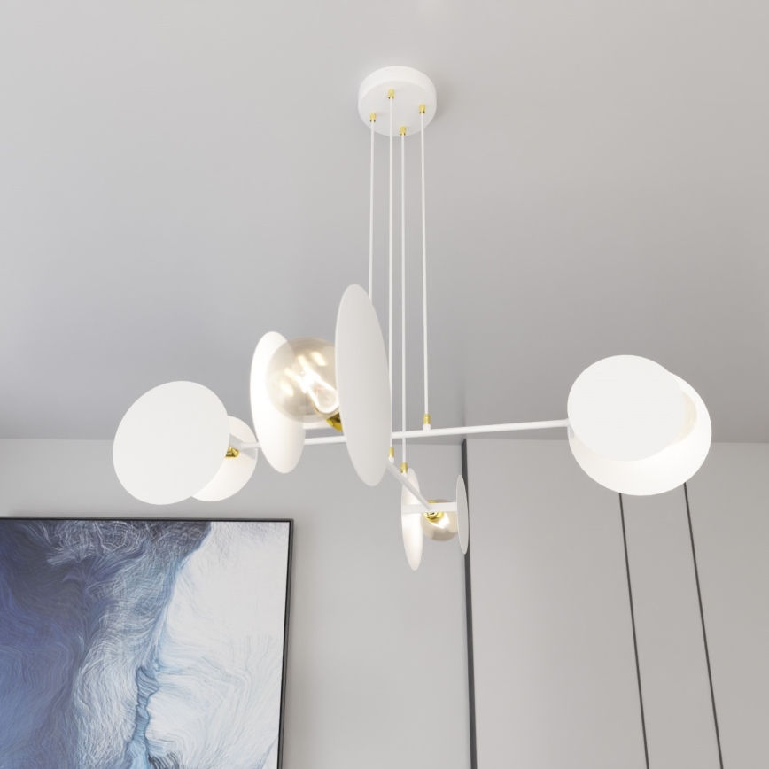 Lámpara colgante IDEA 4xE27/15W/230V blanco