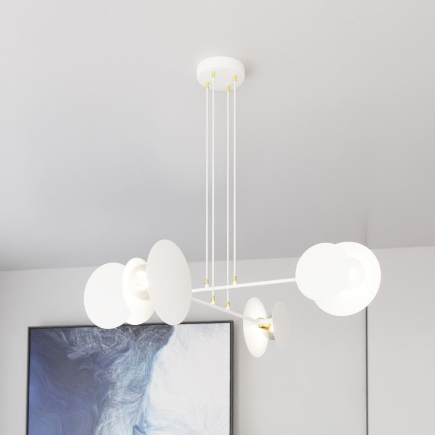 Lámpara colgante IDEA 4xE27/15W/230V blanco