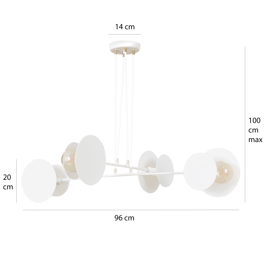 Lámpara colgante IDEA 4xE27/15W/230V blanco