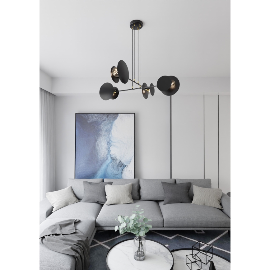 Lámpara colgante IDEA 4xE27/15W/230V negro