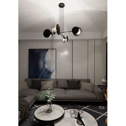Lámpara colgante IDEA 4xE27/15W/230V negro