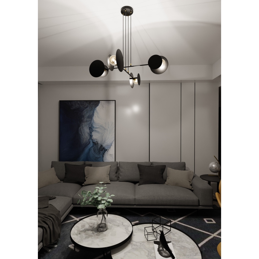 Lámpara colgante IDEA 4xE27/15W/230V negro