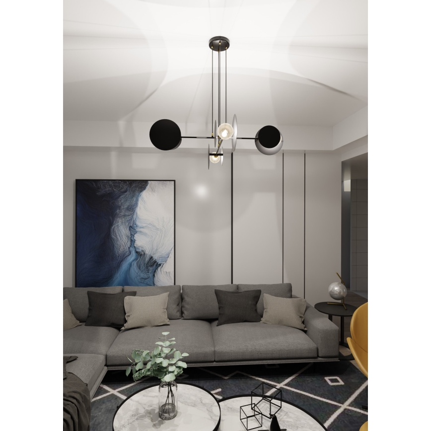 Lámpara colgante IDEA 4xE27/15W/230V negro