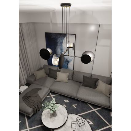 Lámpara colgante IDEA 4xE27/15W/230V negro