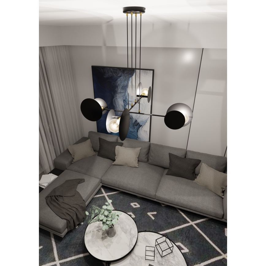Lámpara colgante IDEA 4xE27/15W/230V negro