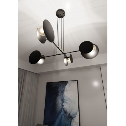 Lámpara colgante IDEA 4xE27/15W/230V negro