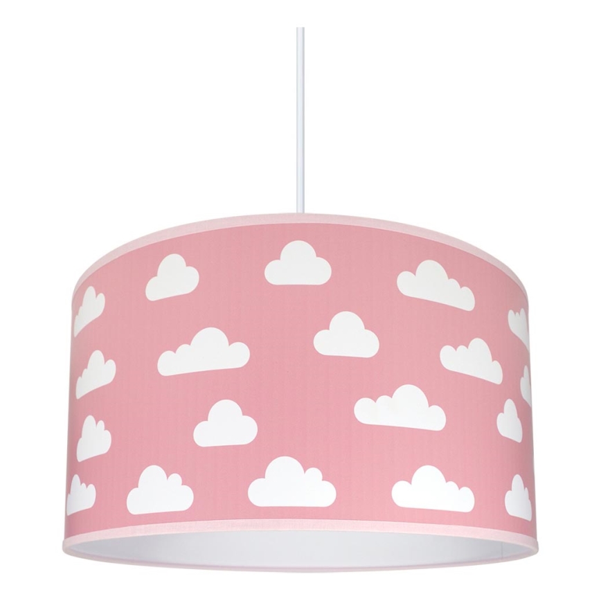 Lámpara colgante infantil CLOUDS PINK 1xE27/60W/230V