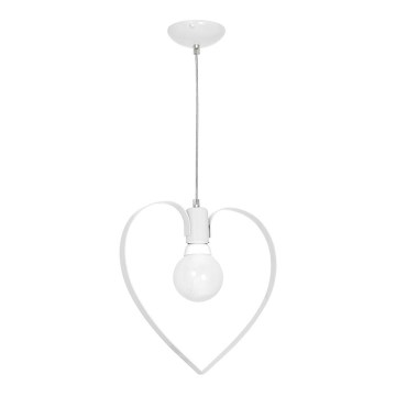 Lámpara colgante infantil LOVE 1xE27/60W/230V blanco