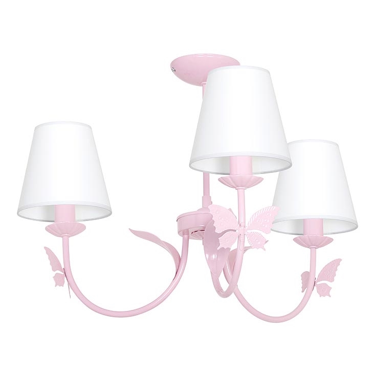 Lámpara colgante infantil MARIPOSA 3xE14/60W rosa