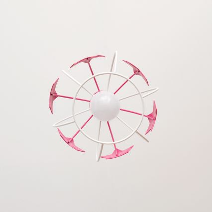 Lámpara colgante infantil STARS 1xE27/15W/230V rosa/blanco