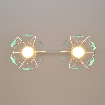 Lámpara colgante infantil STARS 2xE27/15W/230V turquesa/blanco