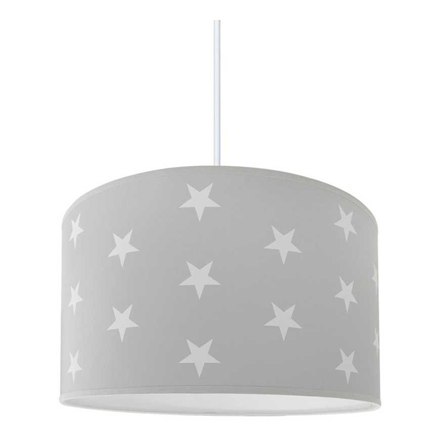 Lámpara colgante infantil STARS GREY 1xE27/60W/230V