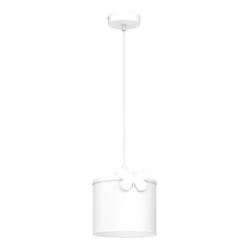 Lámpara colgante infantil SWEET 1xE27/15W/230V blanco/mariposa