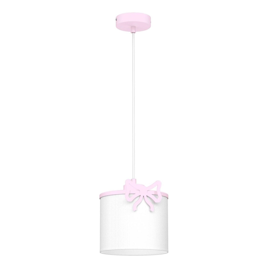 Lámpara colgante infantil SWEET 1xE27/15W/230V blanco/rosa/Arco