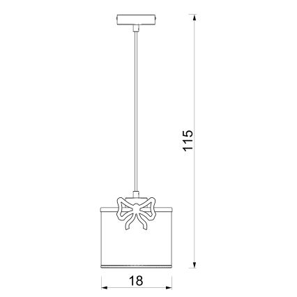Lámpara colgante infantil SWEET 1xE27/15W/230V blanco/rosa/Arco