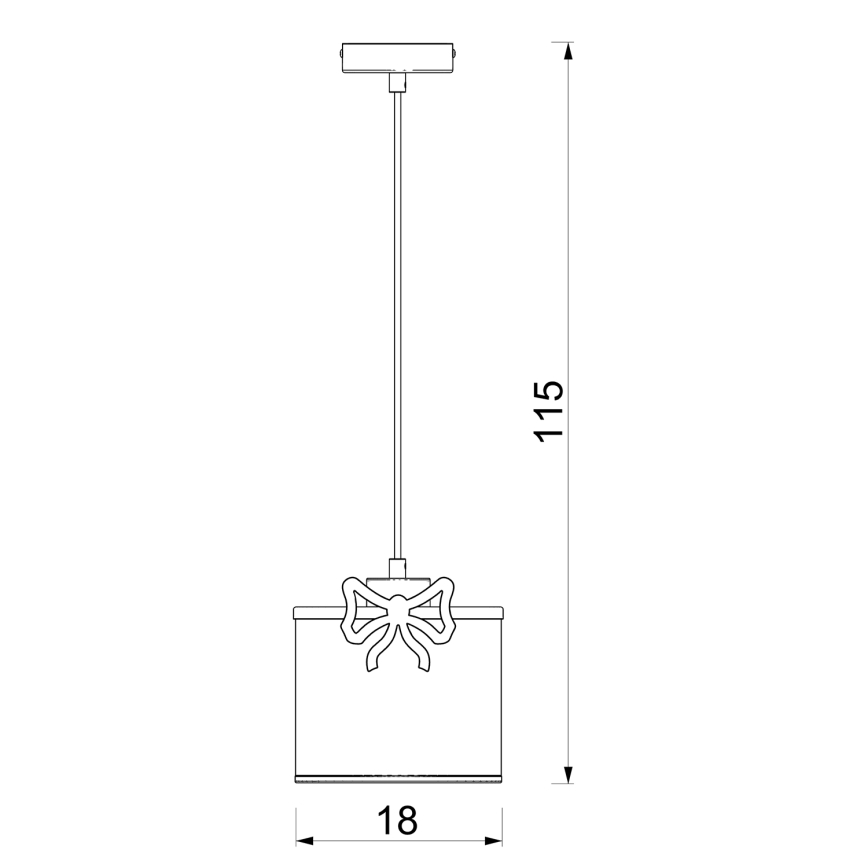 Lámpara colgante infantil SWEET 1xE27/15W/230V blanco/rosa/Arco