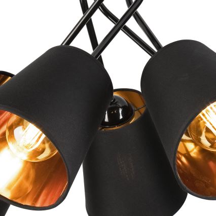 Lámpara colgante IRMA 5xE27/60W/230V negro