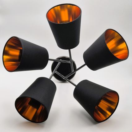 Lámpara colgante IRMA 5xE27/60W/230V negro