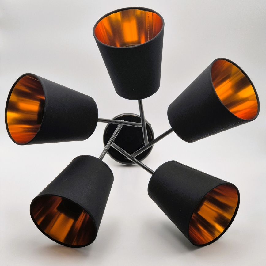 Lámpara colgante IRMA 5xE27/60W/230V negro