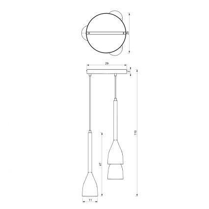 Lámpara colgante ISTAPPAR 3xE27/60W/230V negro