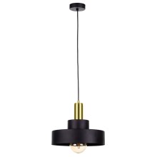 Lámpara colgante IZA 1xE27/60W/230V negro/dorado