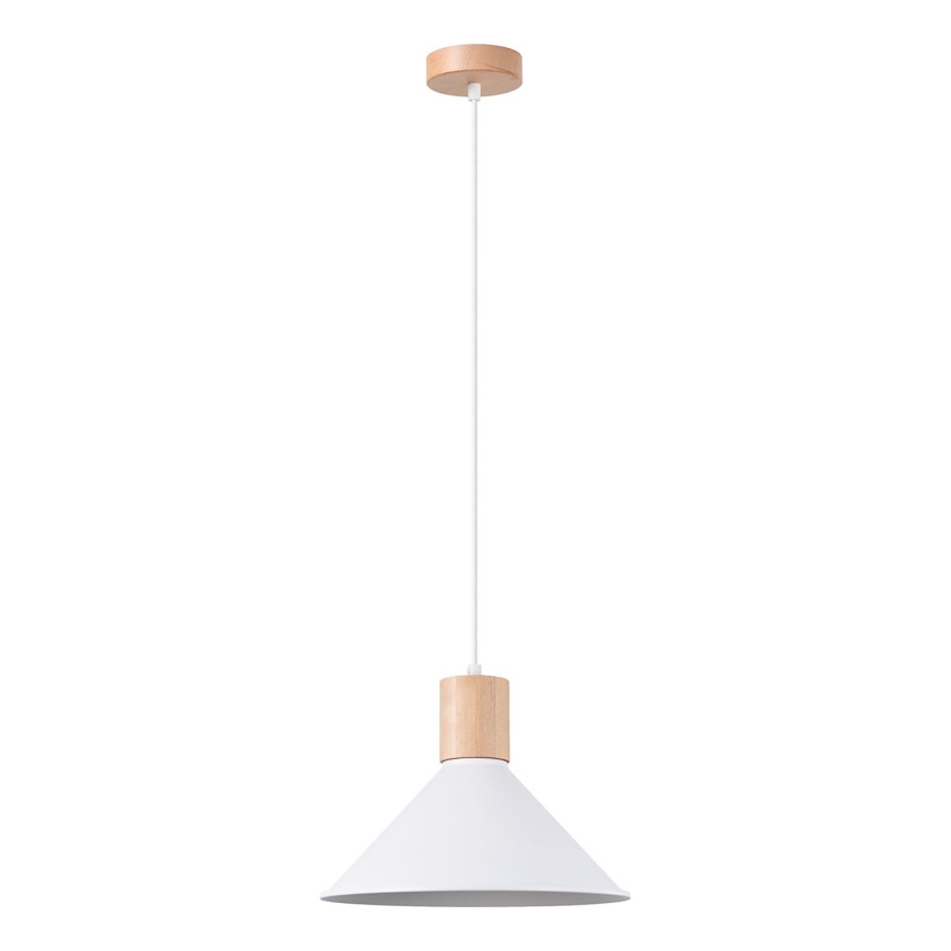Lámpara colgante JAGA 1xE27/15W/230V diá. 30 cm blanco
