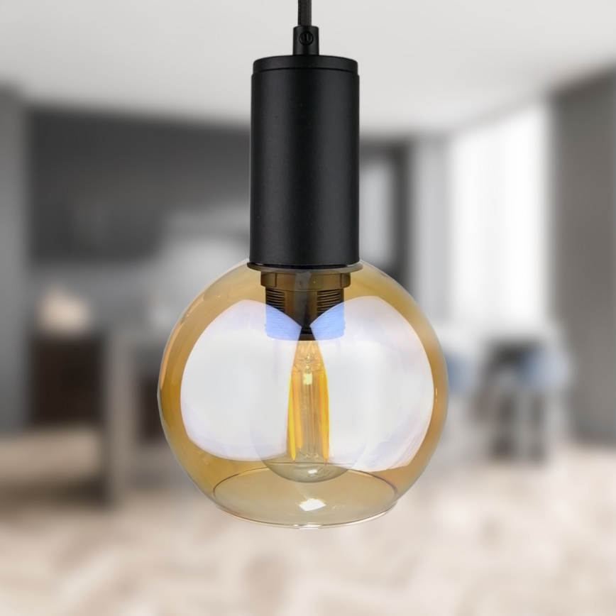 Lámpara colgante JANTAR BLACK 3xE27/60W/230V