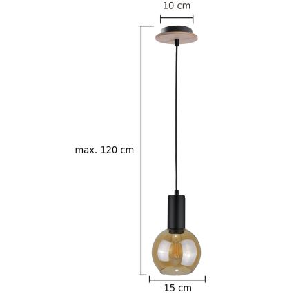 Lámpara colgante JANTAR WOOD 1xE27/60W/230V