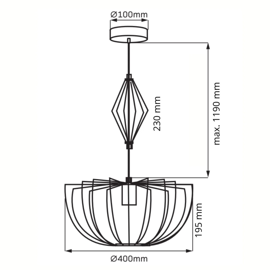 Lámpara colgante JASMINA 1xE27/20W/230V diá. 40 cm dorado