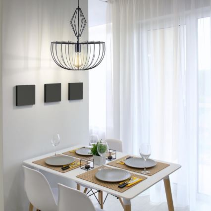 Lámpara colgante JASMINA 1xE27/20W/230V diá. 40 cm negro