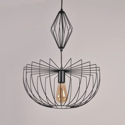 Lámpara colgante JASMINA 1xE27/20W/230V diá. 40 cm negro