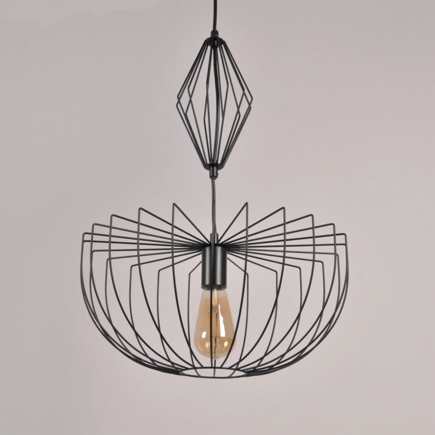 Lámpara colgante JASMINA 1xE27/20W/230V diá. 40 cm negro
